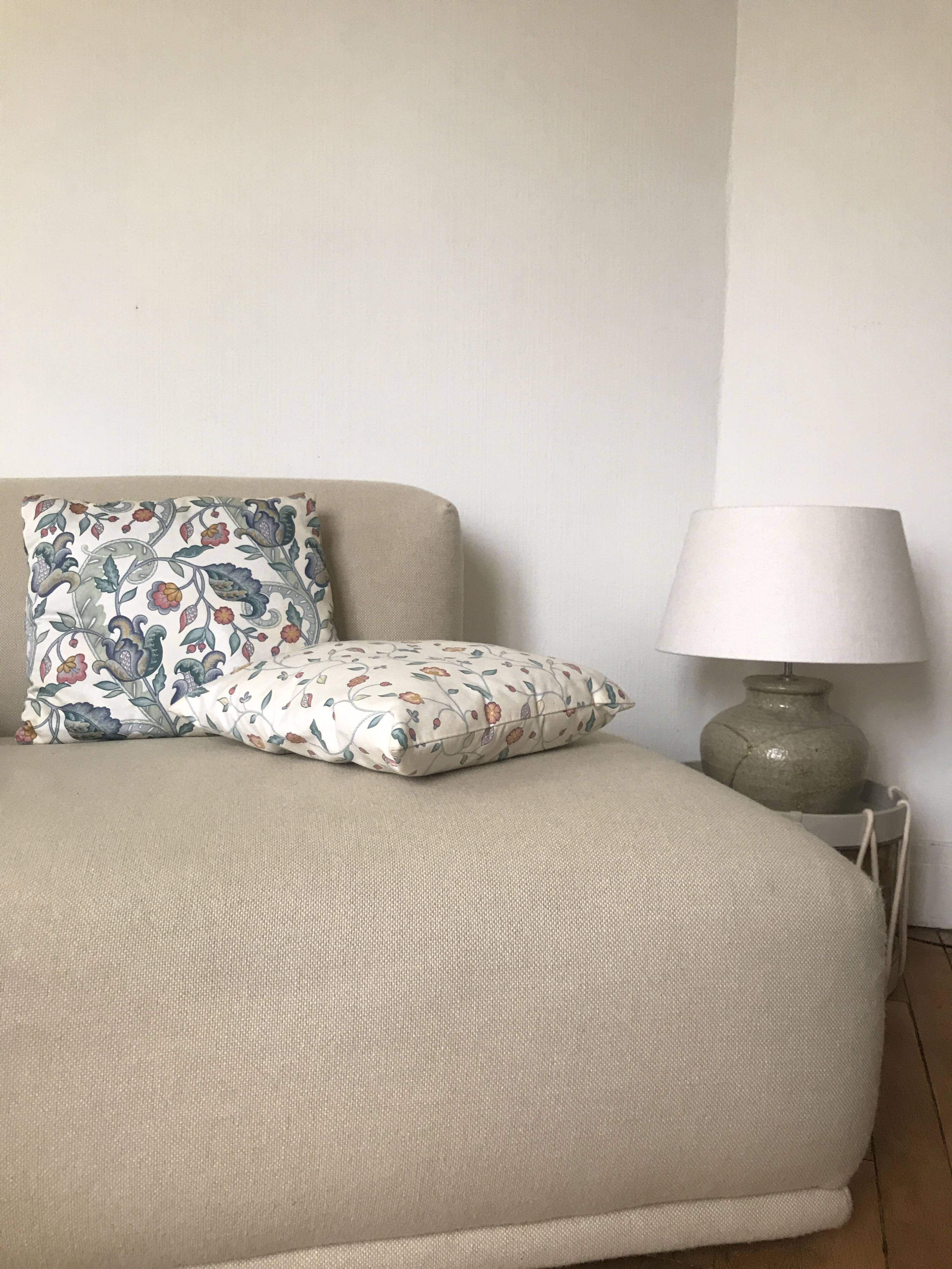 Duo de coussins vintage, tissus anglais