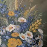 Antique still life painting, bohemian country decor