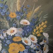 Antique still life painting, bohemian country decor