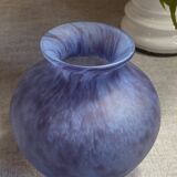 Signed glass paste vase