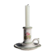 Small vintage hand-held candlestick in earthenware with green trim and floral decoration H10.5