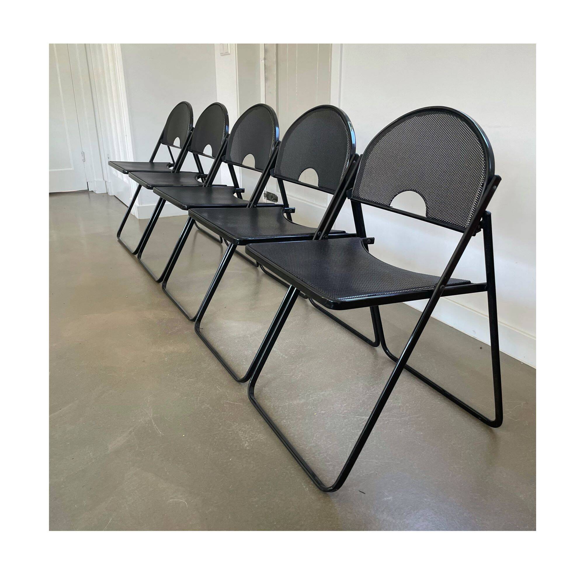 5 chaises pliantes vintage par Fly line, Italie