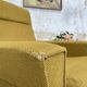 Vintage armchair in fabric and metal compass legs, circa 1950.