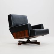 Swivel rosewood model 401 armchair by Menilio Taro for Cinova, 1960s