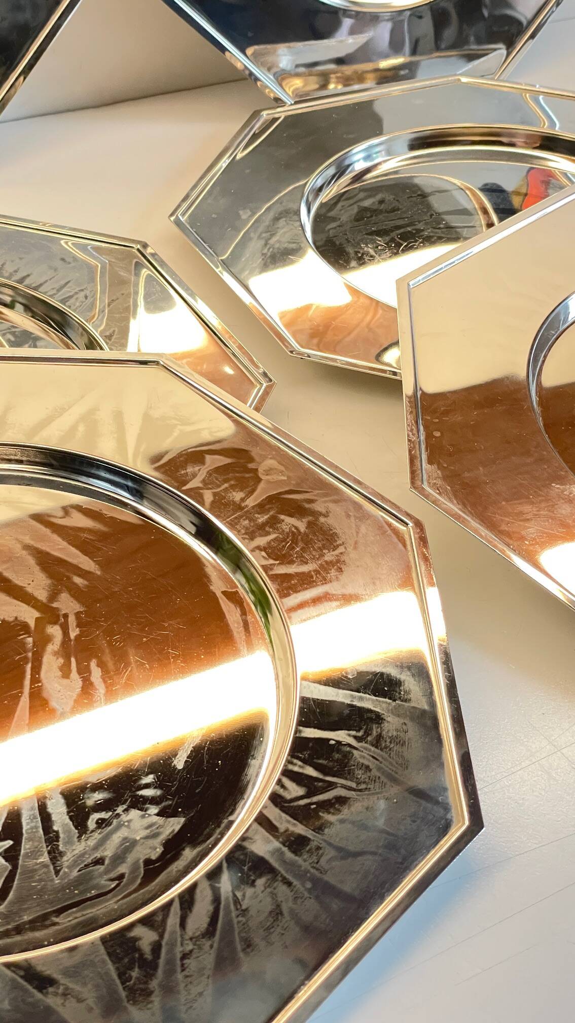 6 Vintage Silver-Plated Metal Plates and Dishes