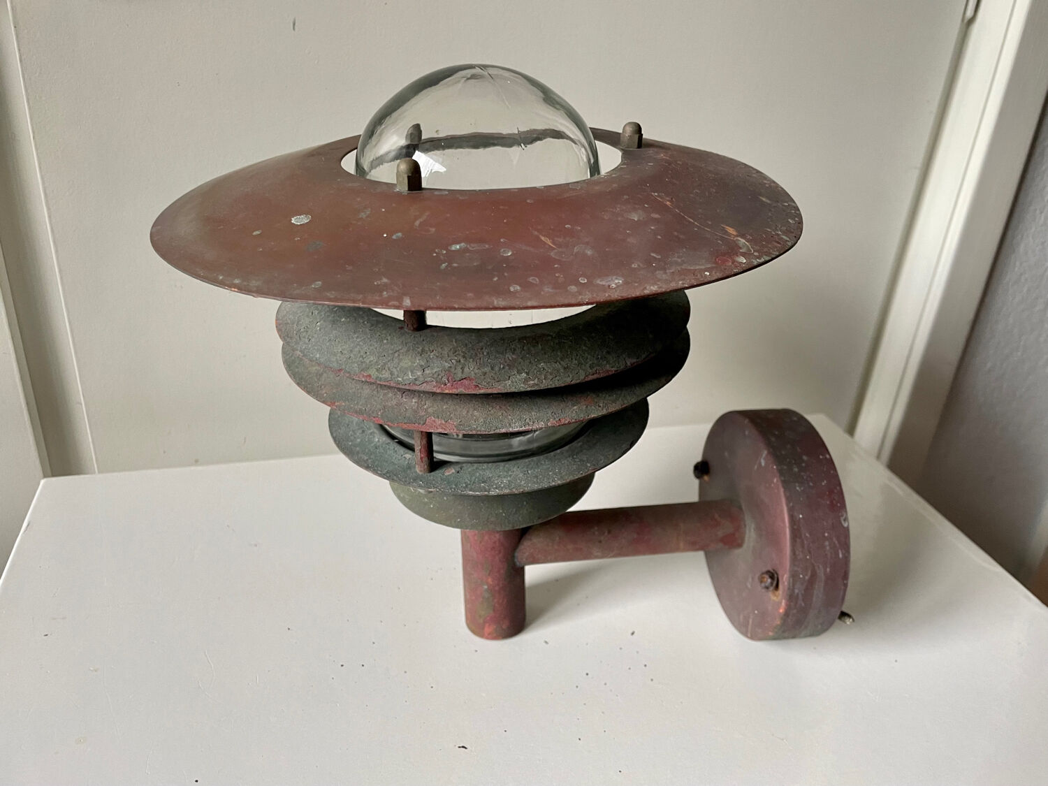 Classic Danish  Outdoor Wall Lamp in Copper