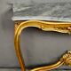 Baroque style console in carved wood with marble top