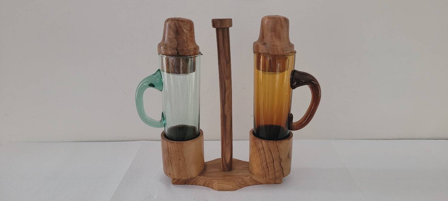 60's salt pepper oil and vinegar set