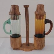 60's salt pepper oil and vinegar set