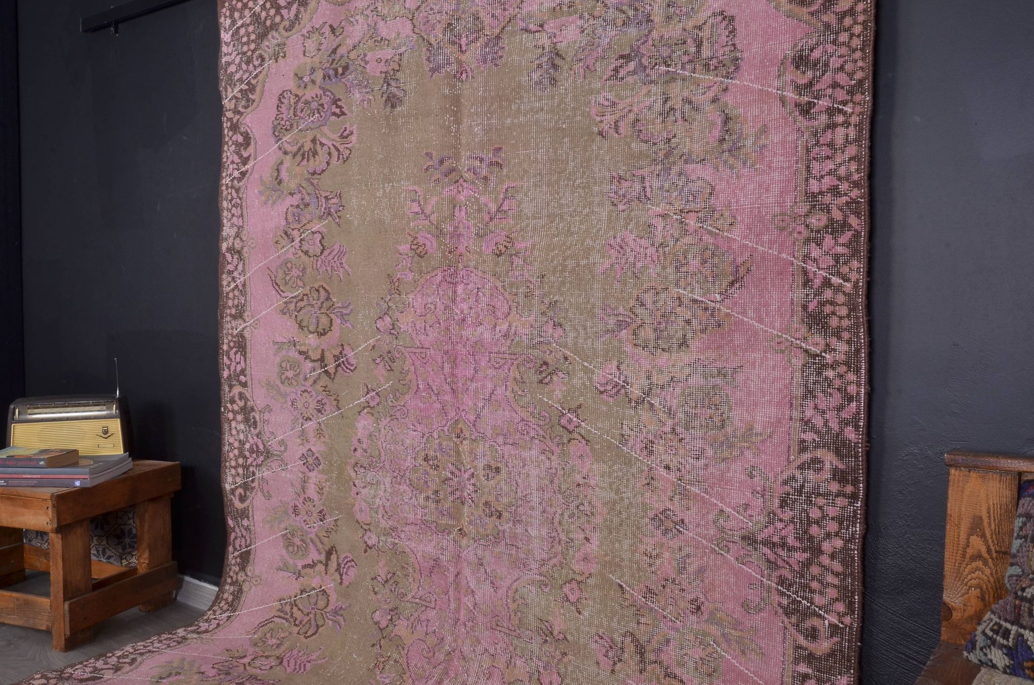 Tapis turc Oushak rose