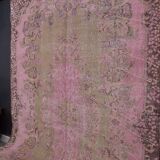 Pink Oushak Turkish Carpet sku 1915