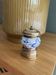 Antique porcelain pepper mill with floral design and gold-plated metal / brass –
