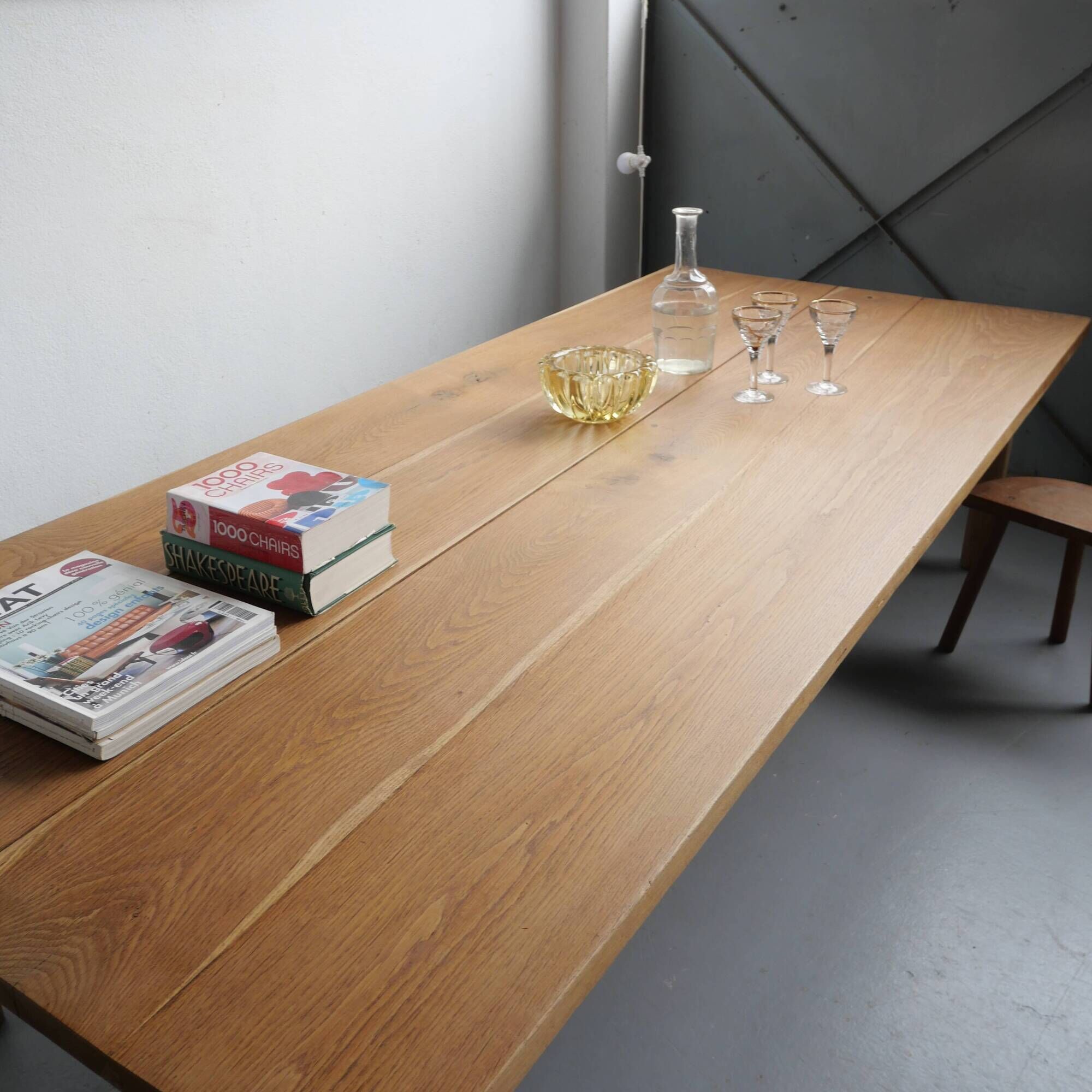 Large oak coffee table