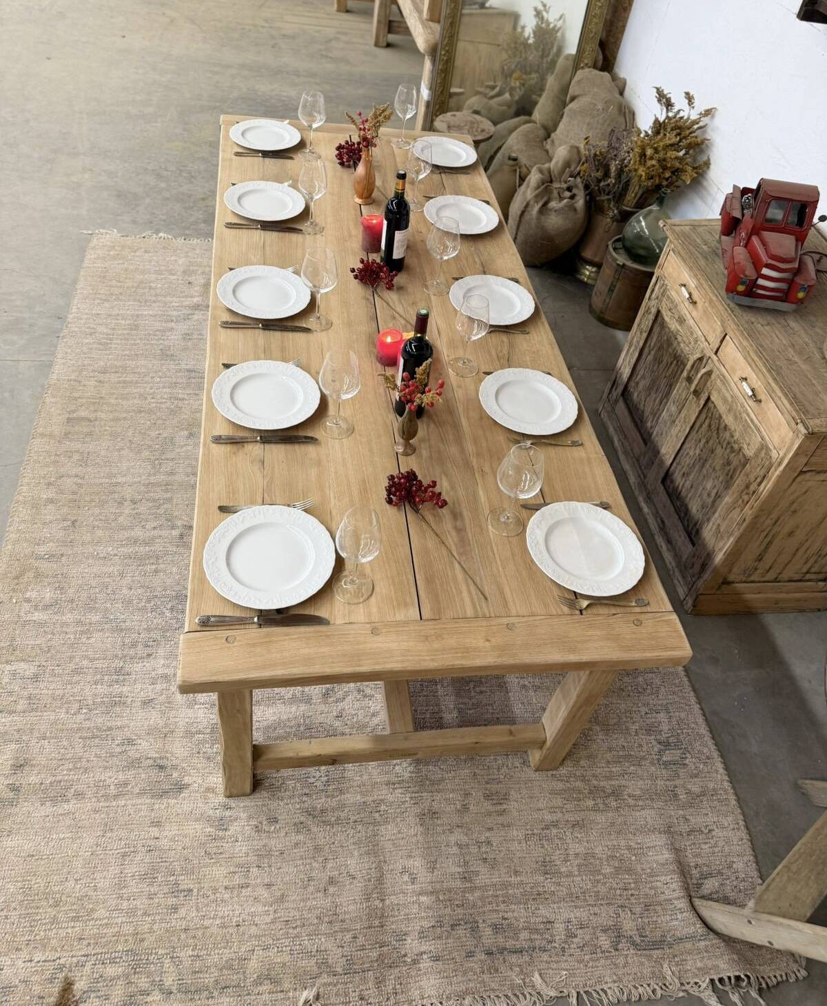 large solid oak farmhouse table