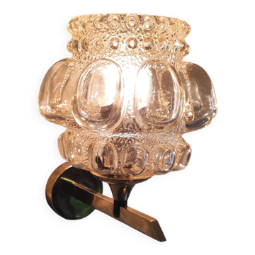 Brass and glass wall lights by Helena Tynell - 1970s