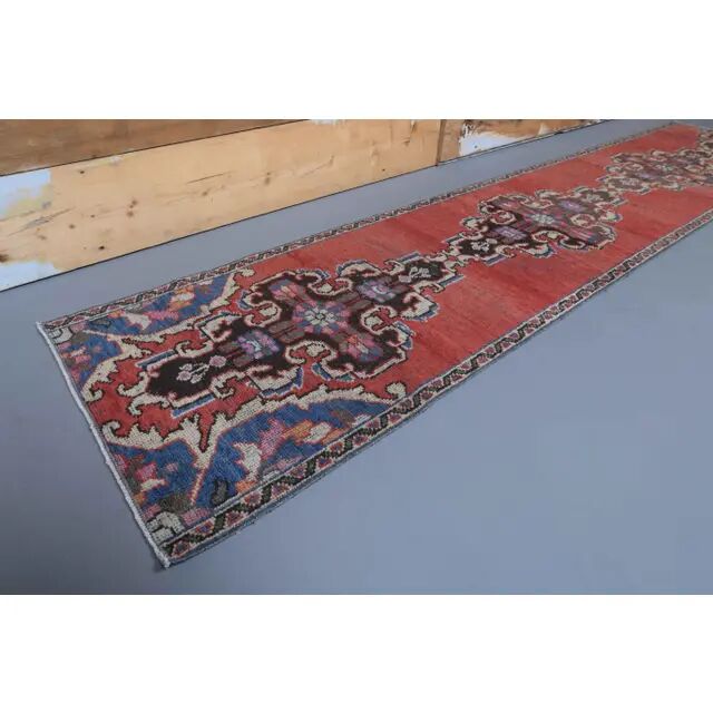 1970s Turkish Oushak Handmade Runner Rug 70x318