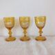 3 amber liquor glasses in Bohemian crystal