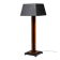 Amsterdam School floor lamp in partially ebonised cherry with a black linen shade.