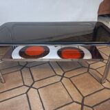 Vintage coffee table in ceramic and smoked glass
