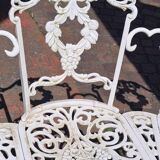 Large terrace or garden bench, made of cast iron, vintage decor.