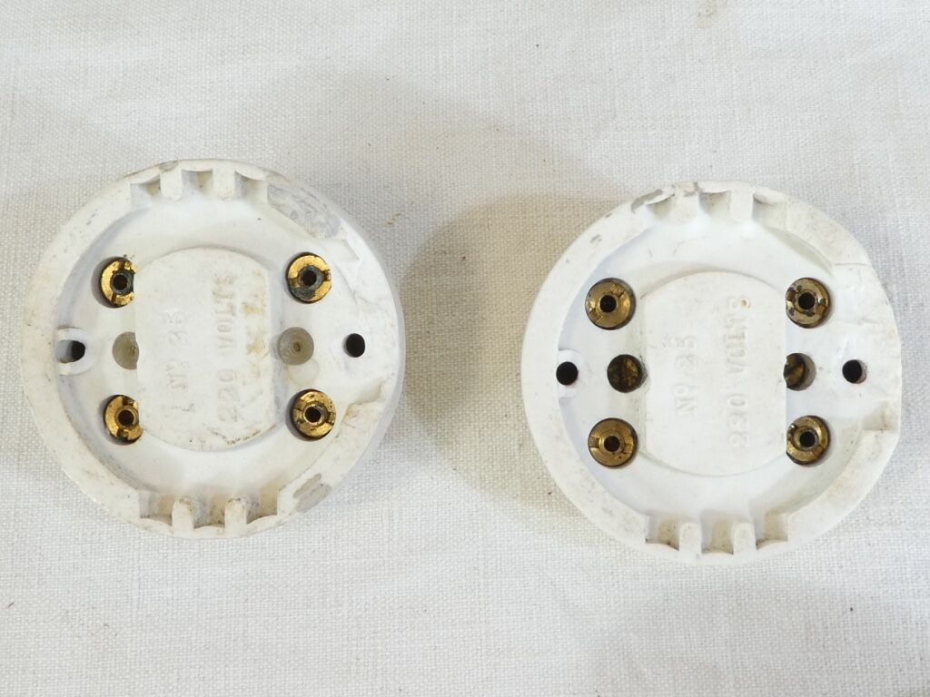 3 Old Porcelain switches and vintage industrial brass