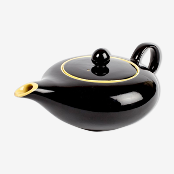 Black and yellow ceramic teapot Villeroy & Boch vintage