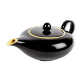 Black and yellow ceramic teapot Villeroy & Boch vintage