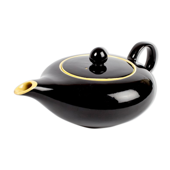 Black and yellow ceramic teapot Villeroy & Boch vintage
