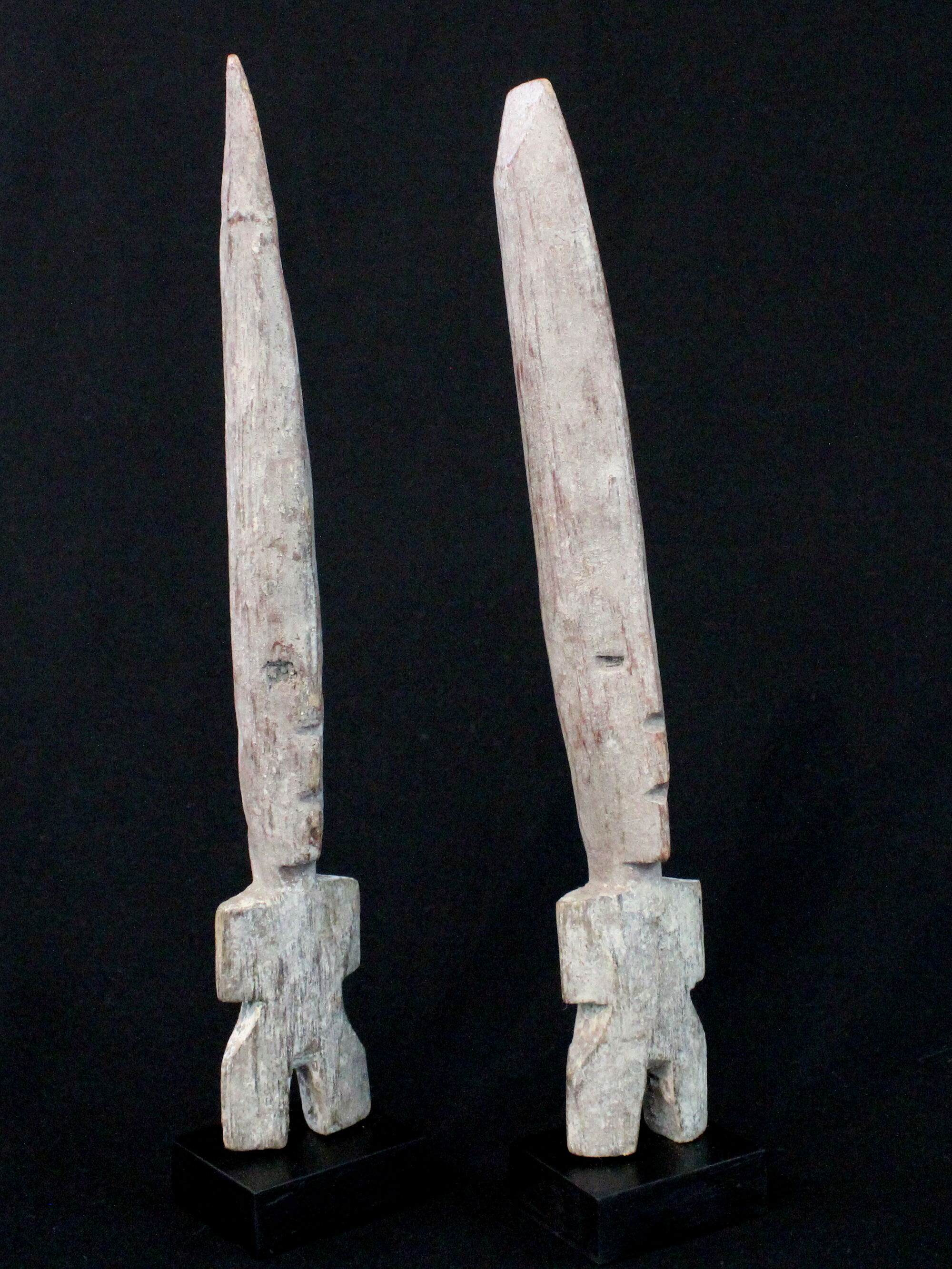 Pair of Adan Fetishes on Bases - Ghana, African Tribal Ethnic Art