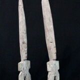 Pair of Adan Fetishes on Bases - Ghana, African Tribal Ethnic Art