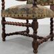 Antique armchair in walnut with tapestry upholstery, UK 17th century