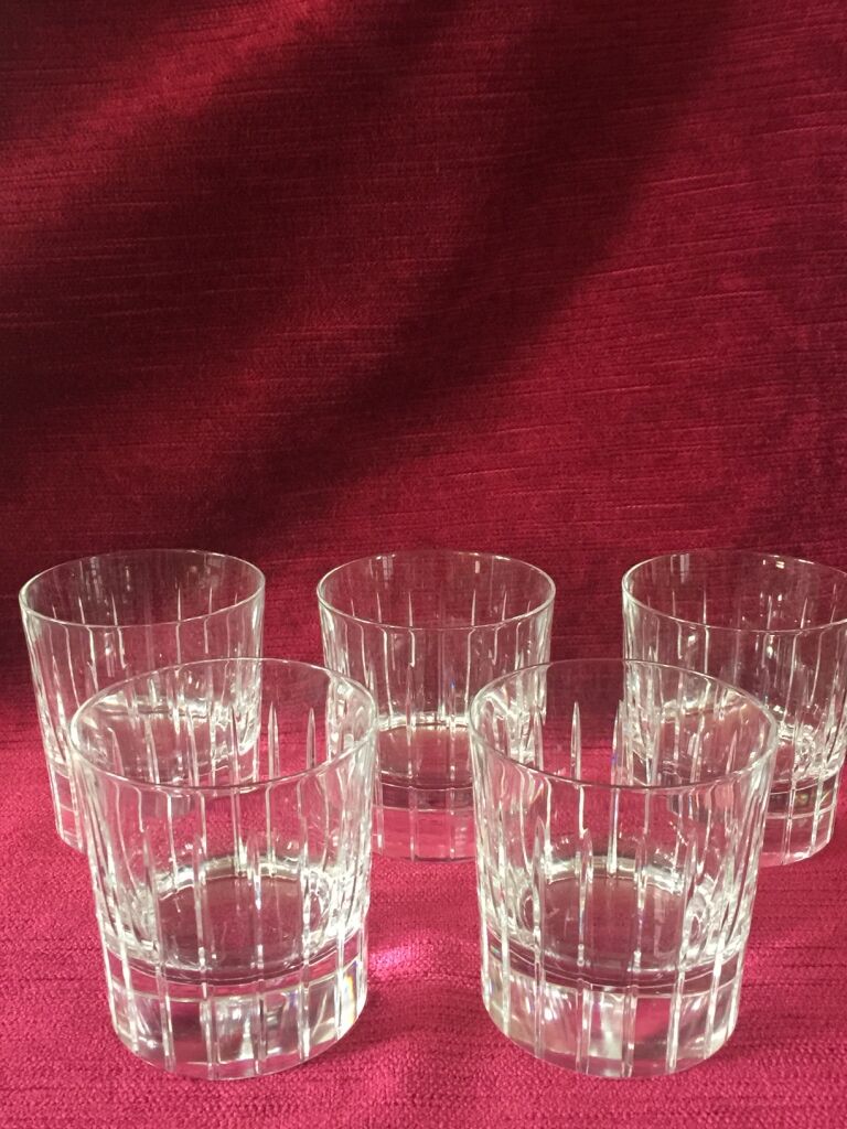 Set of 5 christofle glass with whisky