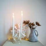 Bougeoir en verre transparent