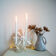 Transparent glass candle holder