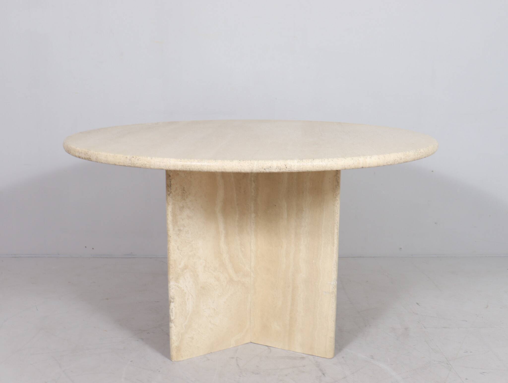 Italian travertine dining table, 1970s