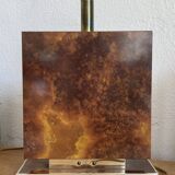 Large Vintage lamp base in elm burl and gilded brass