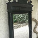 Trumeau mirror in blackened wood 19th