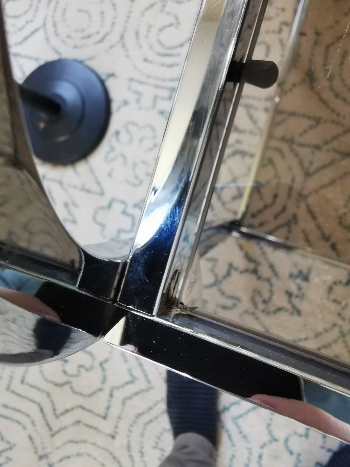 Small vintage chrome metal shelf