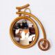 Old bike-shaped original mirror rattan 31x31cm