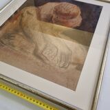 Original nude study signed "De Bus" - Framed drawing under glass - 50 x 55 cm, 1950s-60s