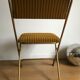 Vintage folding chair lafuma chantazur with striped gold fabric
