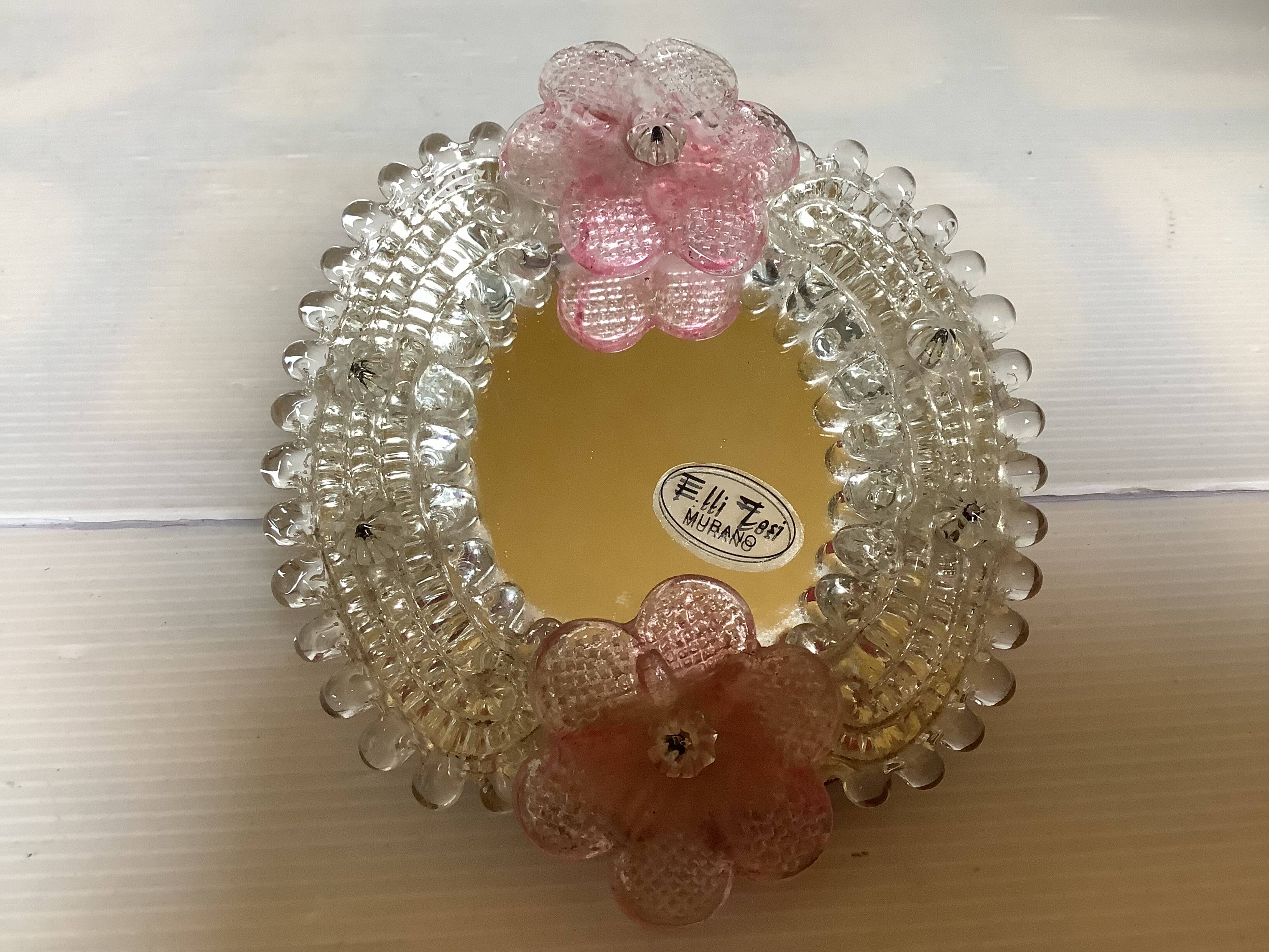 Petit miroir fleurs Murano