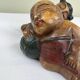 Carved wooden bookends