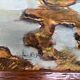 "Chiens en chasse". Signature. Huile sur panneau.