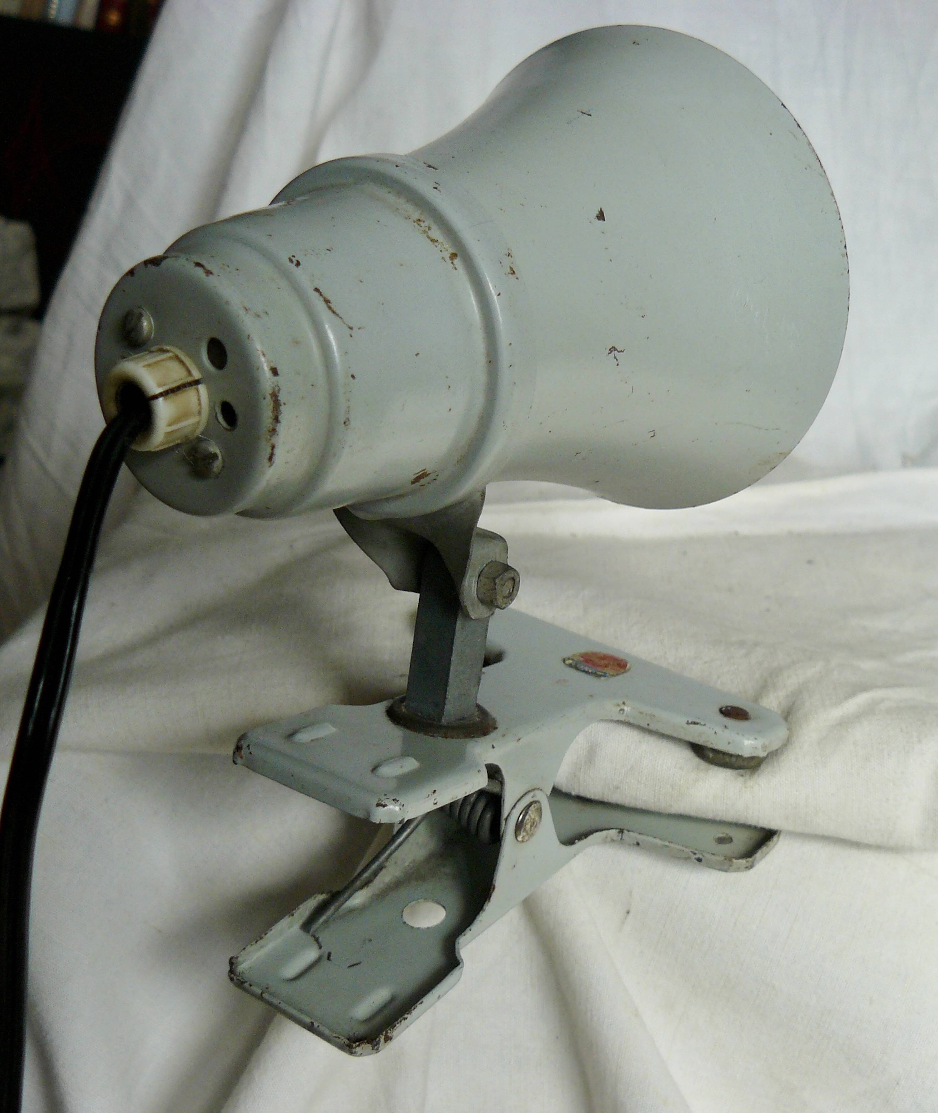 Philips industrial design clamp workshop lamp vintage reading light 1960