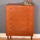 Restored Danish Teak Retro 1960s Tall Chest Of Drawers