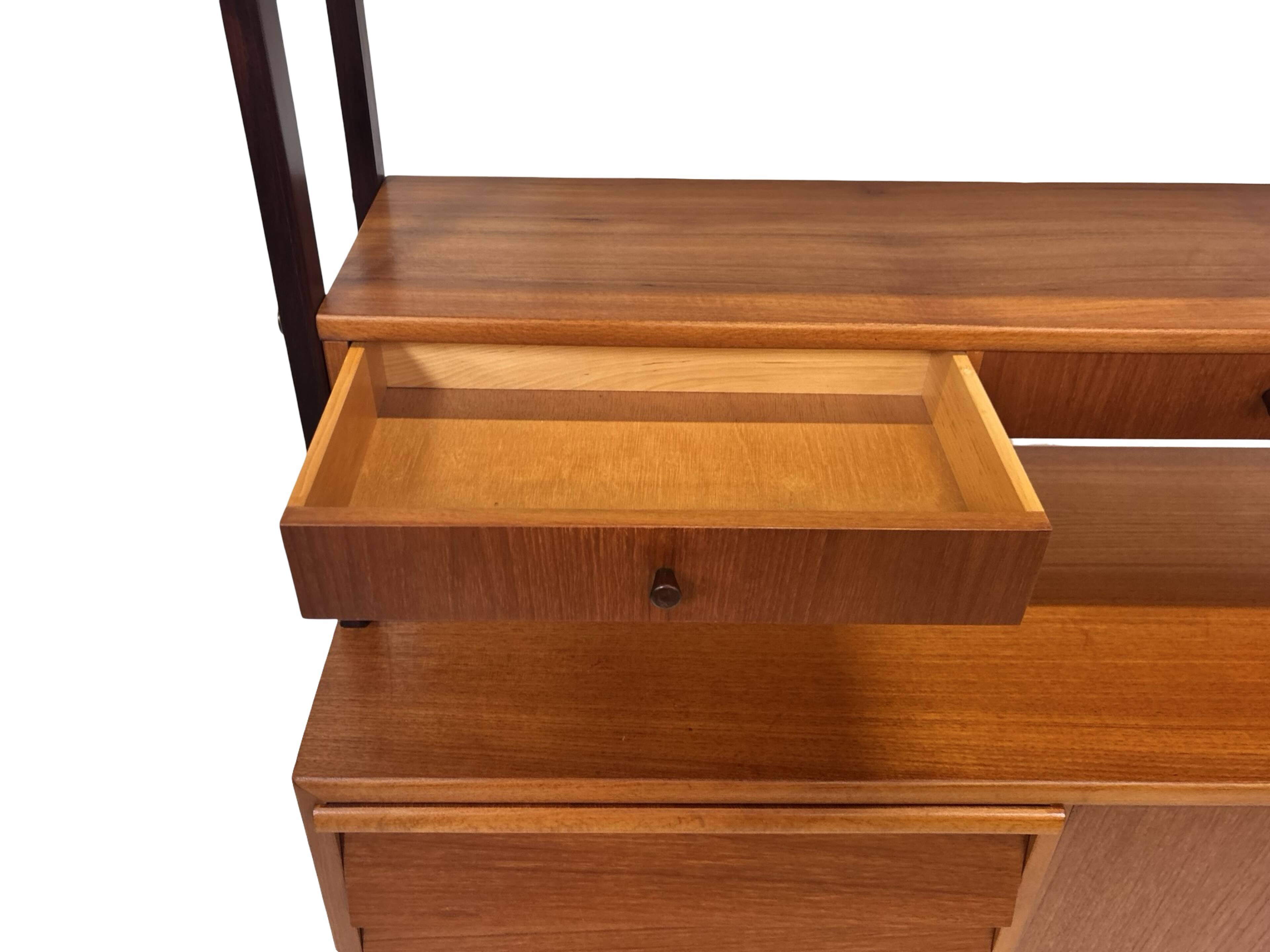 Vintage Wall Unit Bookcase Sweden Teak Design