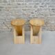 Pair of Adrian Reed wooden folding stools, 70s