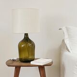 Lampe dame jeanne et lin
