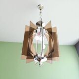 Mid Century Modern chromed chandelier for 3 lights